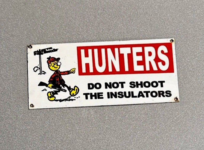 VINTAGE 12” REDDY WATT HUNTERS PORCELAIN SIGN CAR OIL GAS MOTORCYCLE TRUCK