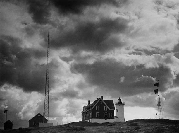Threatening clouds a nor'easter gather skies over Nobska Ligh- Boston Old Photo