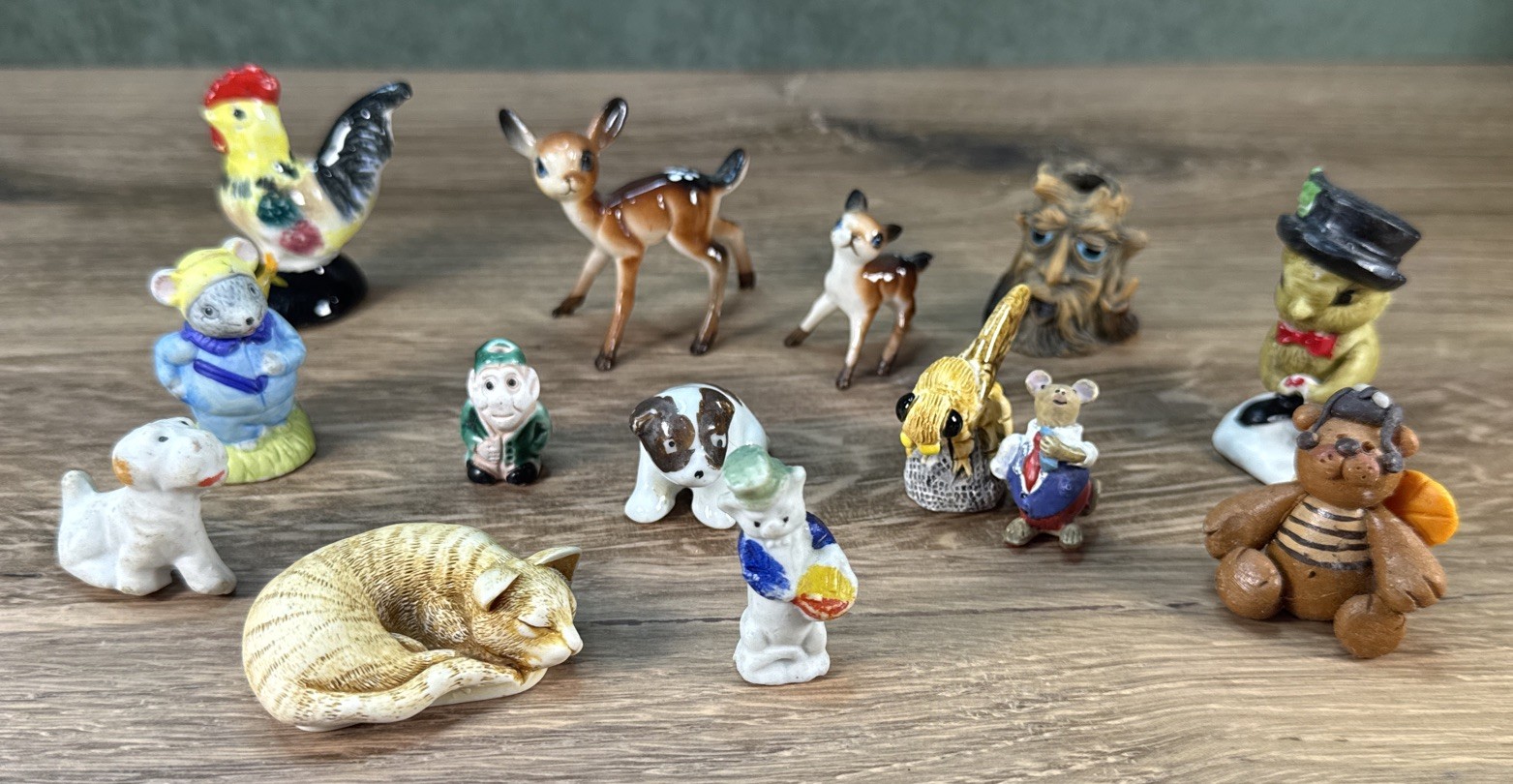 Lot Of 13 Vtg Miniature Figurines Josef, Japan,Russ Bone China , Ceramic, Wade Lot Of 13 Vtg Miniature Figurines Josef, Japan,Russ Bone China , Ceramic, Wade