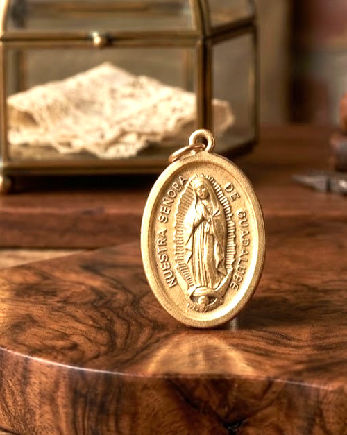 Vintage Nuestra Señora de Guadalupe & St. Josemaría Escrivá Medal Pendant Italy