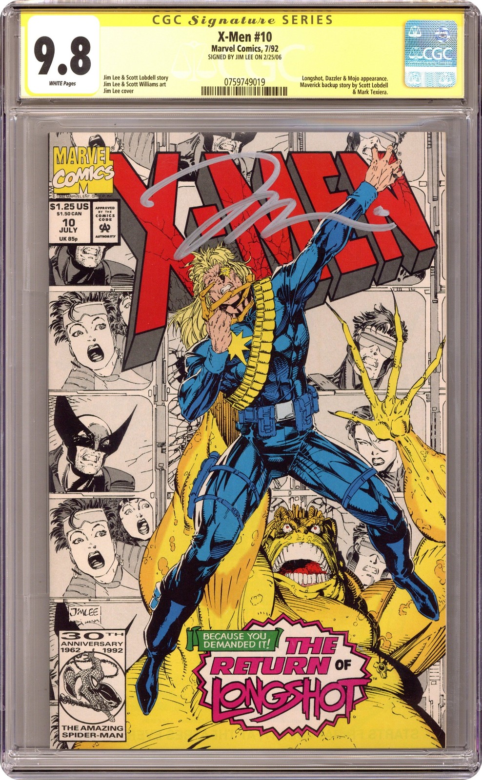 X-Men #10D CGC 9.8 SS Lee 1992 0759749019