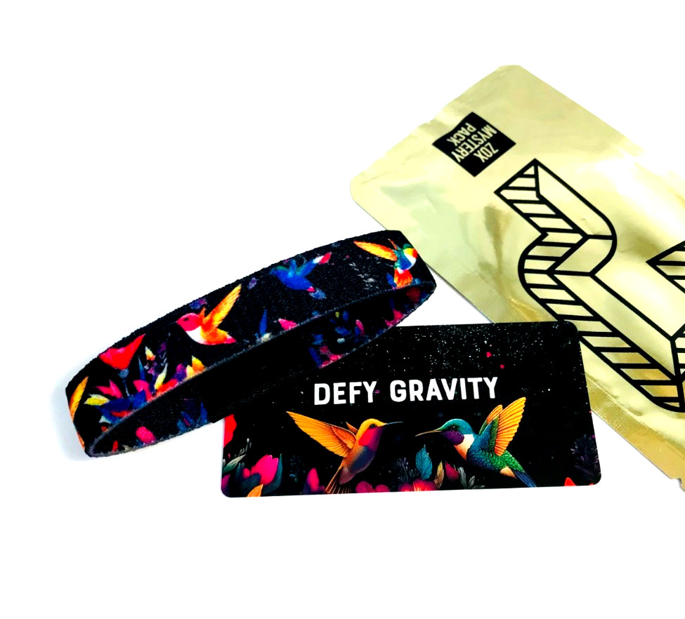 ZOX **DEFY GRAVITY** Silver Single Med Goldie Wristband w/Card BIRDS