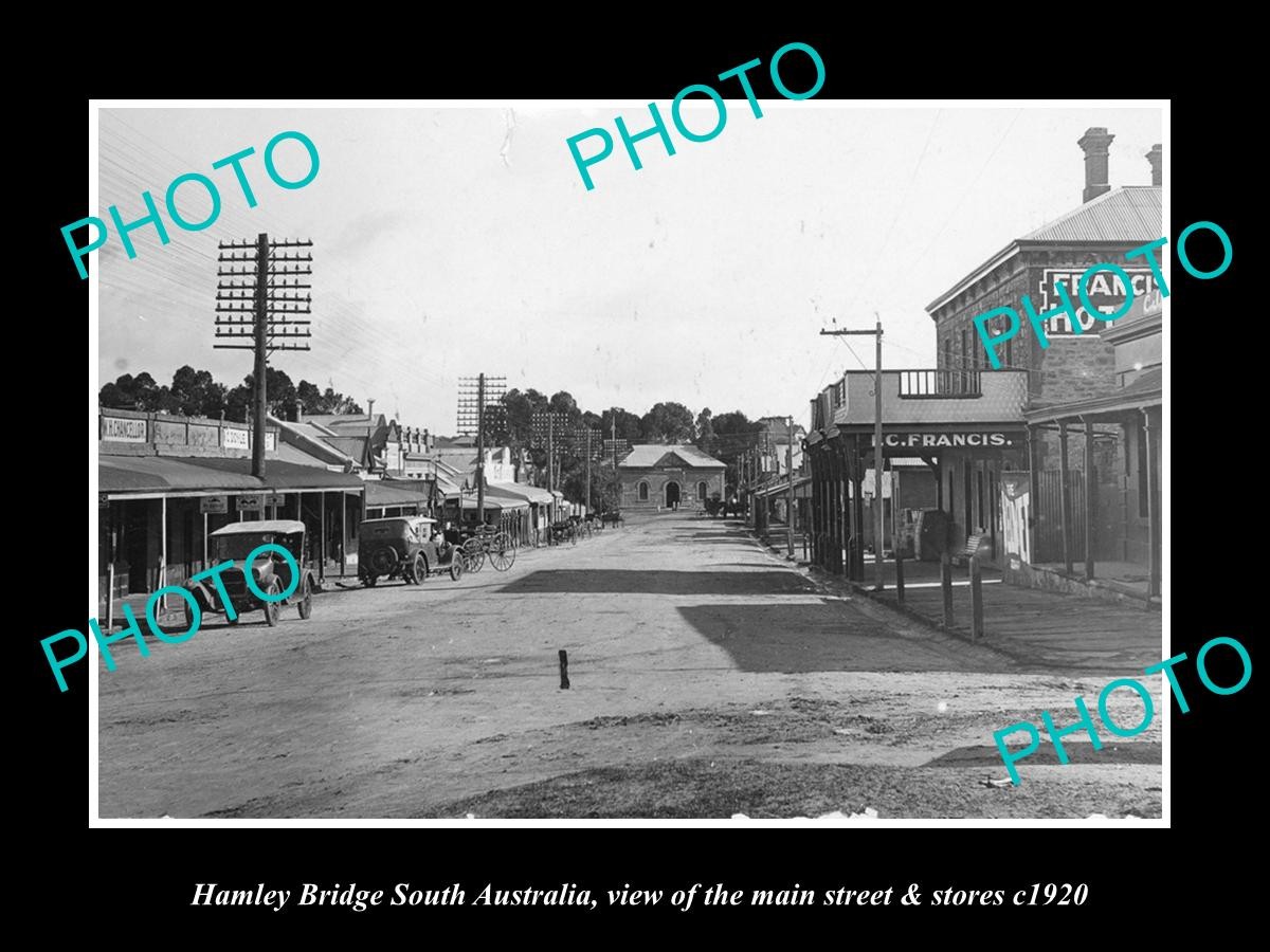 Hamley Bridge Sa The Main Street & Stores c1920 Large Historic Old Photo