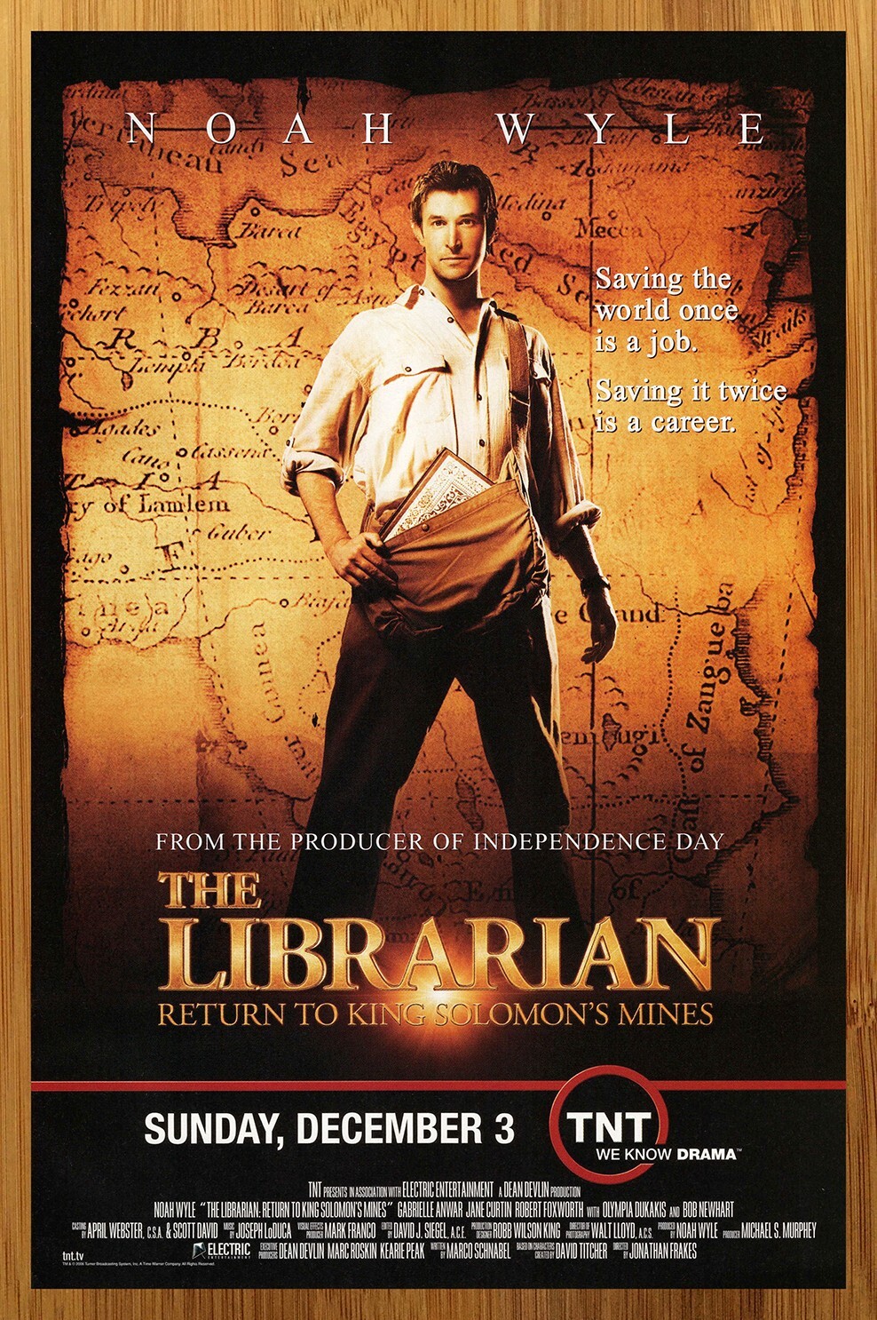 2004 The Librarian TV Movie Vintage Print Ad/Poster Noah Wyle TNT Show Promo Art