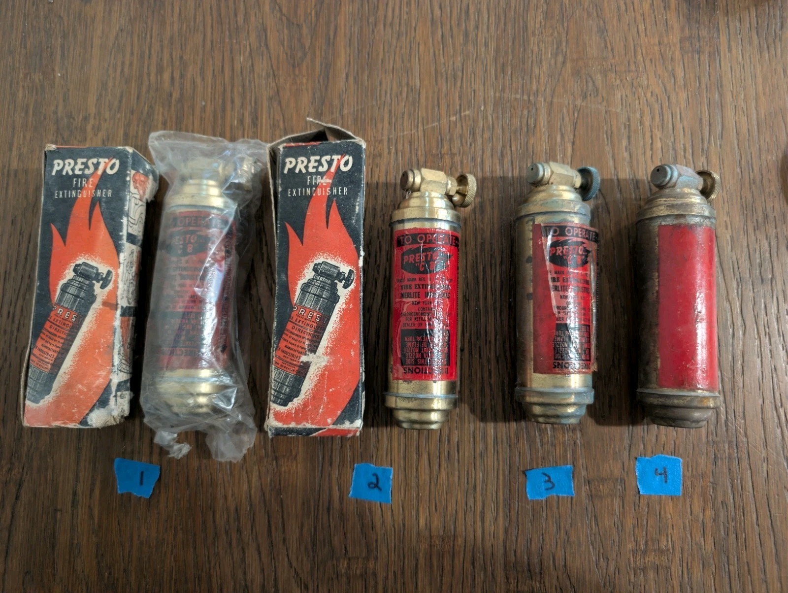Vintage 1950's Collectible Presto C B Fire Extinguishers Motorcycle Marine