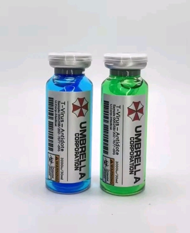 Resident Evil T-Virus Anti-Virus Umbrella Corporation vial prop set 2pack NEW 