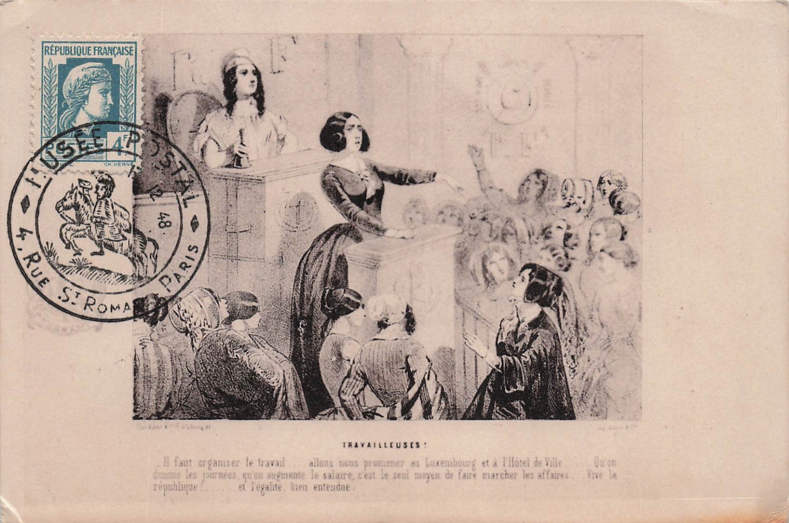 France 1848 Revolution Feminism Women Movement Sufragette 4x5.5