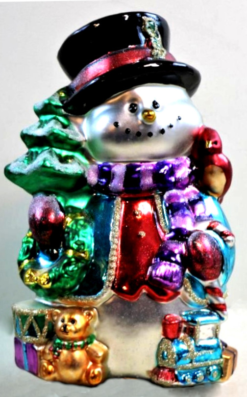 Vintage Christmas Holiday Snowman Mercury Blown Glass HUGE Statue Gift Decor