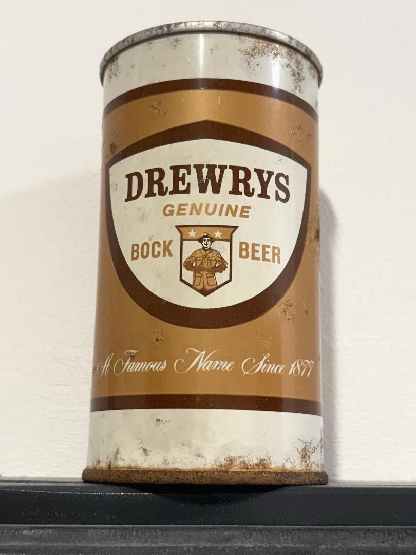 Drewrys Bock Beer Can, EMPTY 12oz Mid 1960\'s Fan Tab Beer can, South Bend IND