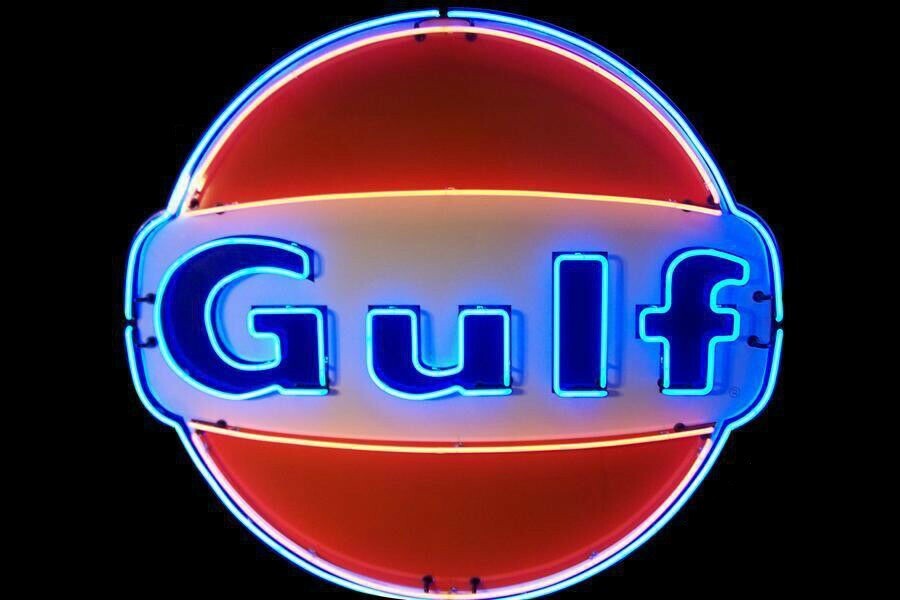 Gulf Gasoline Neon Light Sign Lamp Beer Glass Wall Decor Custom Hanging 24\