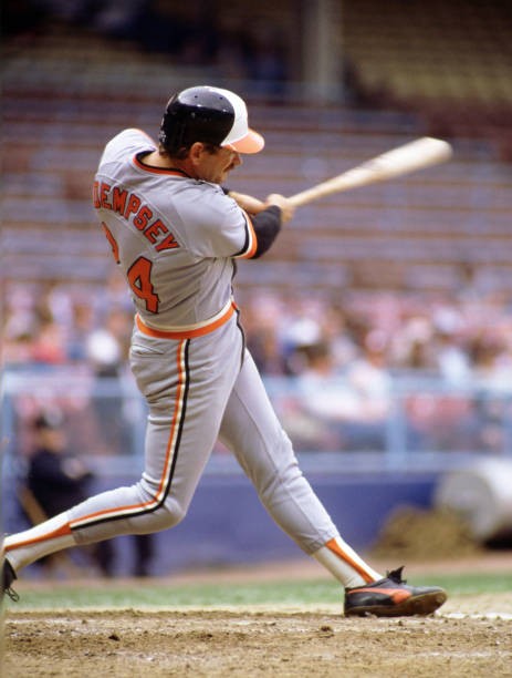 Rick Dempsey Of The Baltimore Orioles At Bat During A Game 1985 OLD PHOTO