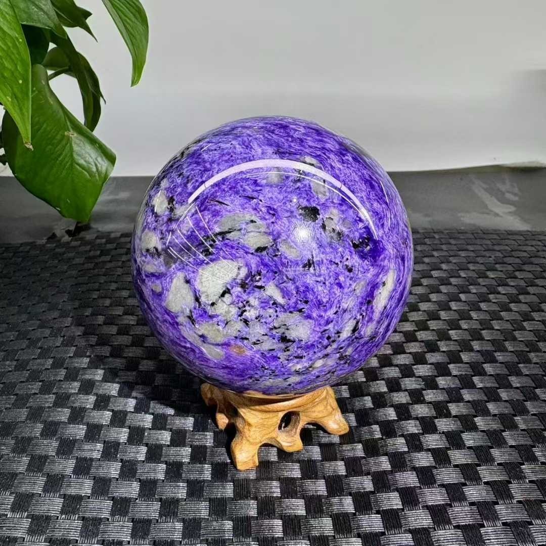 83mm Natural charoite Gemstone sphere quartz polished ball Reiki energy