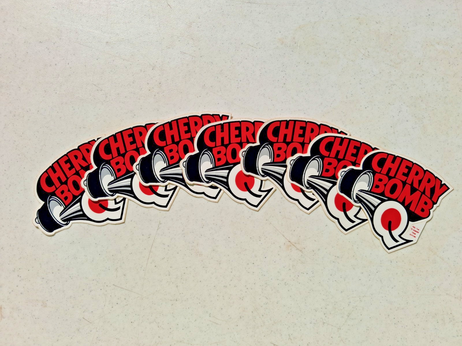 (7) Vintage (NOS) 1976, Cherry Bomb, Peel n' Stick Stickers -Original Backing