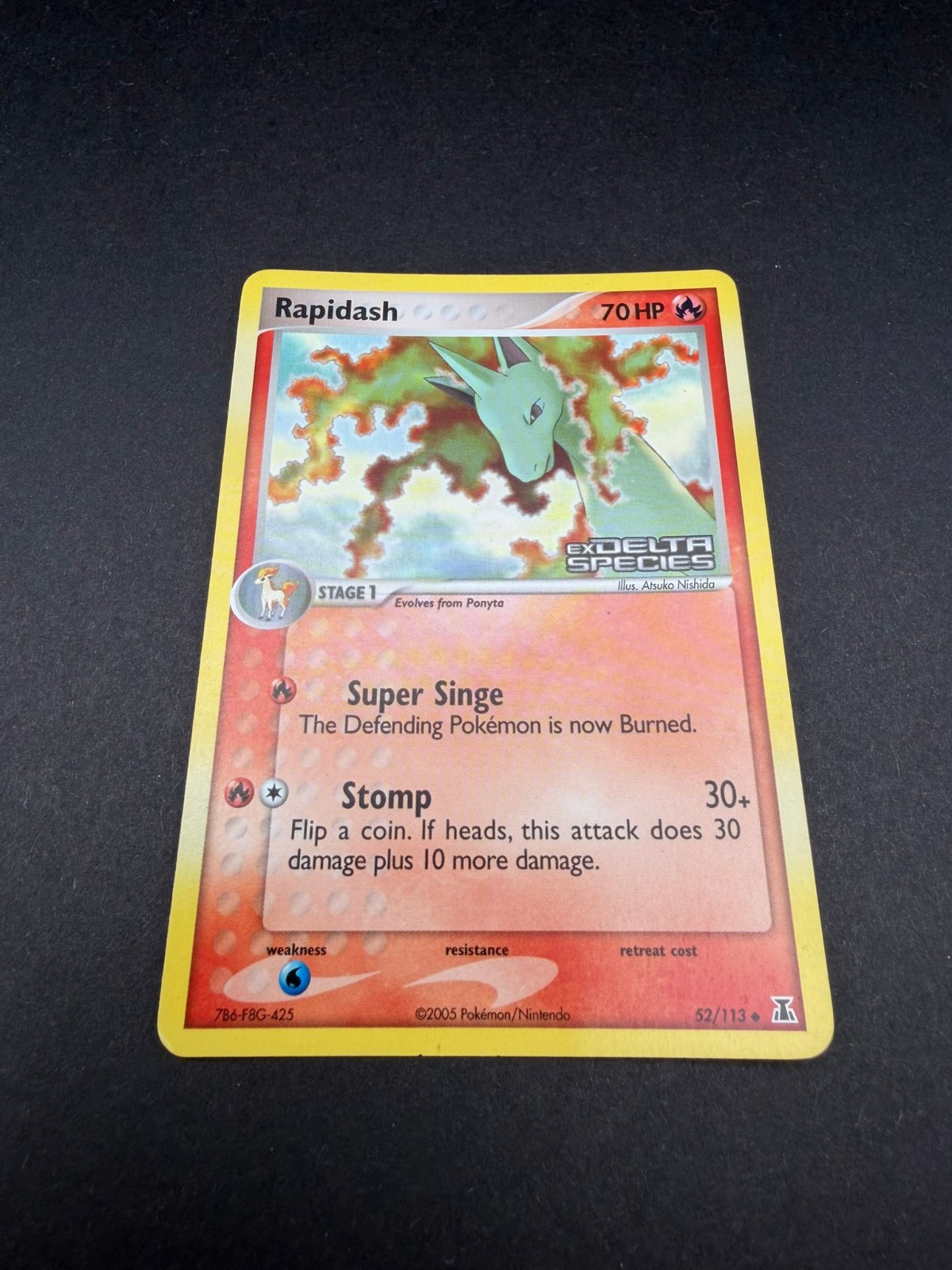 2005 Pokemon Rapidash EX Delta Species 52/113 Reverse Holo STAMPED
