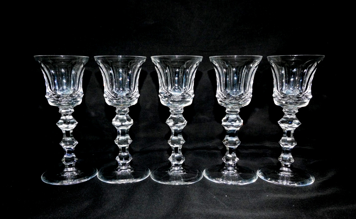 Waterford Crystal Royal Tara 5 Cordial Goblets Early Thick‑Cut 5.25