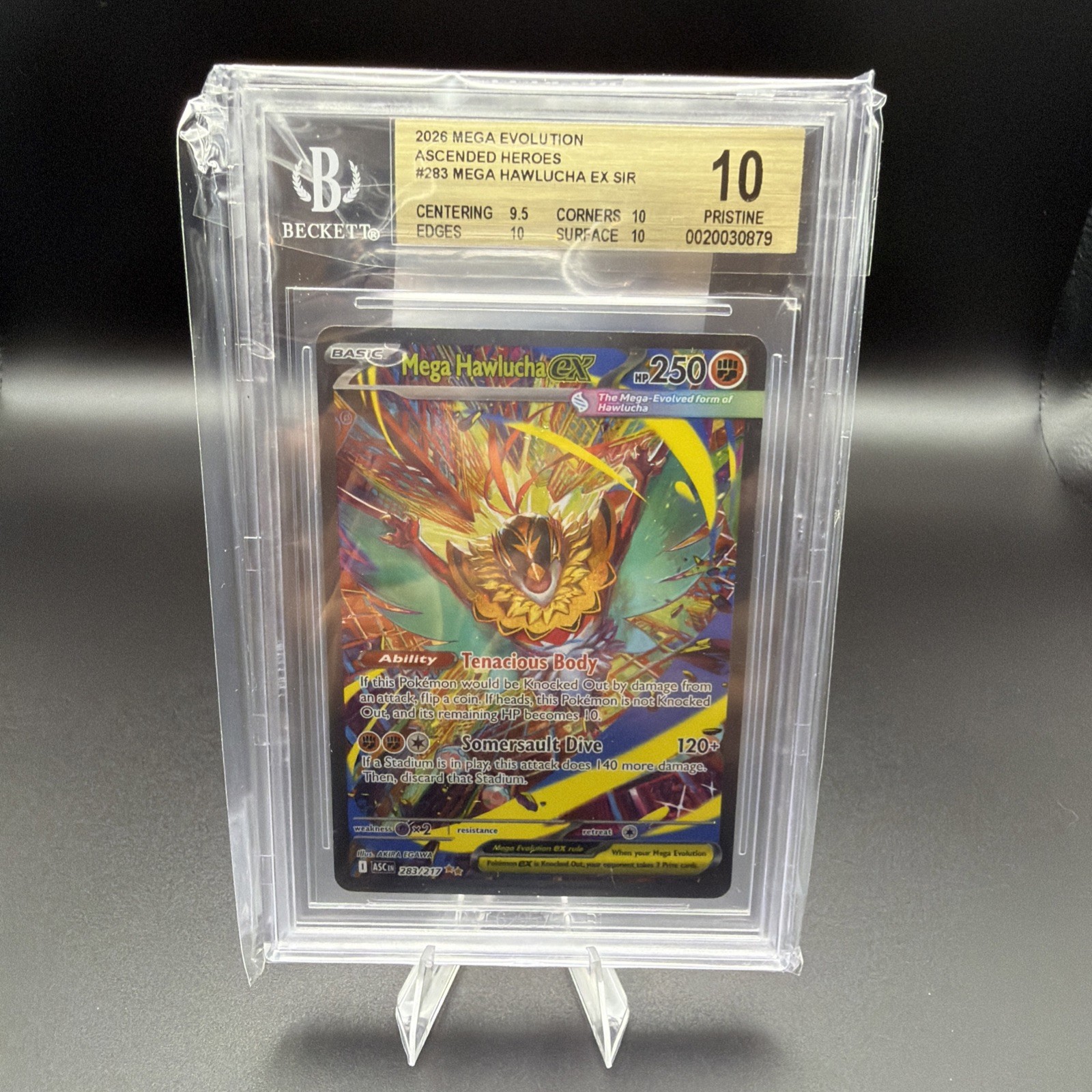 Mega Hawlucha Ex 283/217 BGS 10 Pristine Pokemon Card