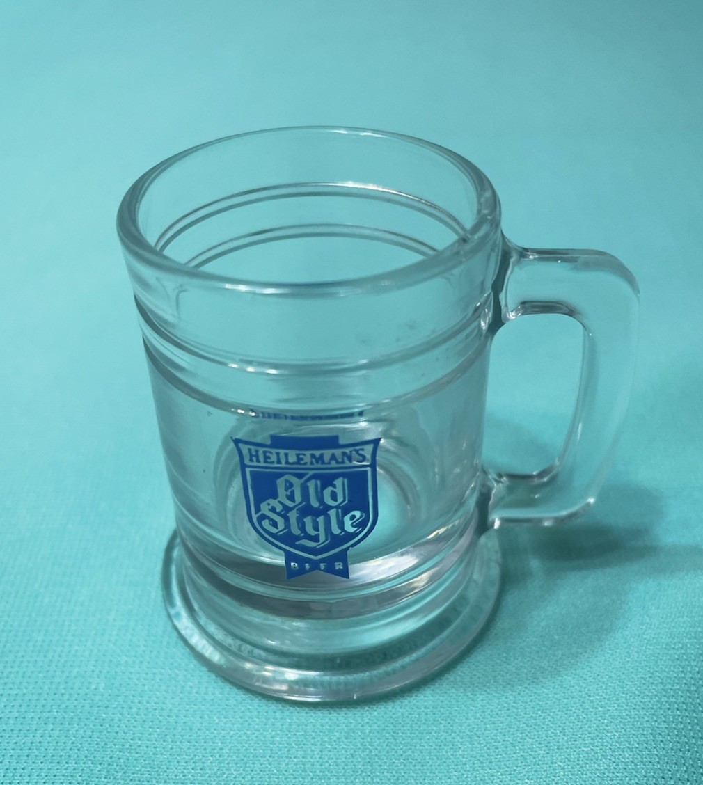 Vtg Heileman's Old Style Mini Beer Mug Shot Glass 2.25” Tall