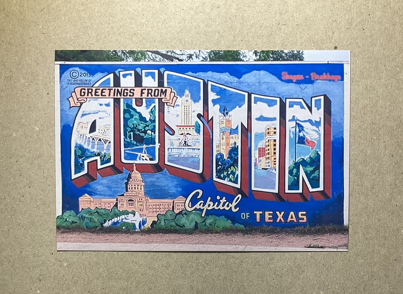 New postcard 4x6 Greetings from Austin Mural Texas