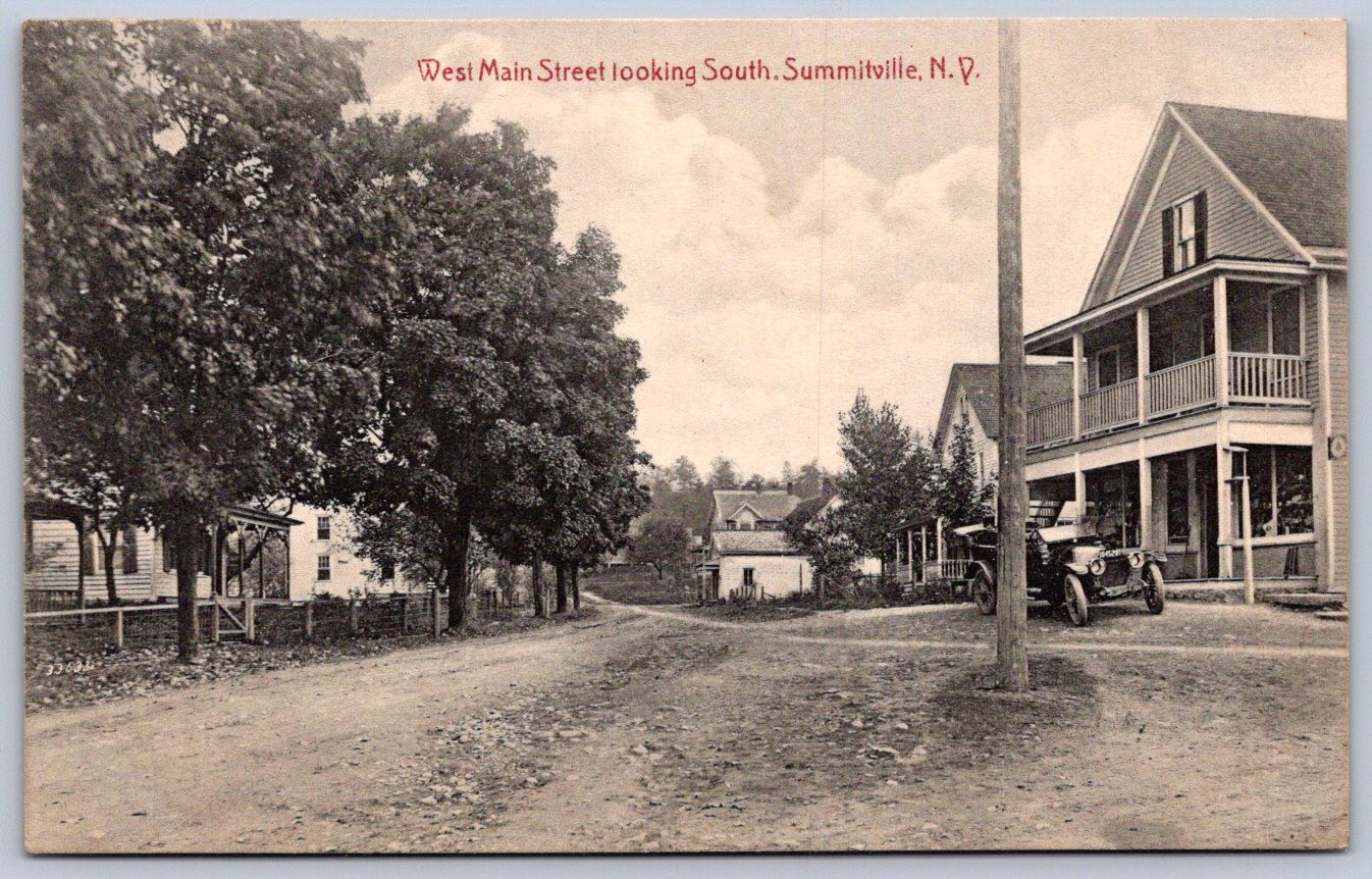 K48/ Summitville New York Postcard c1910 Main Street Homes Stores 55