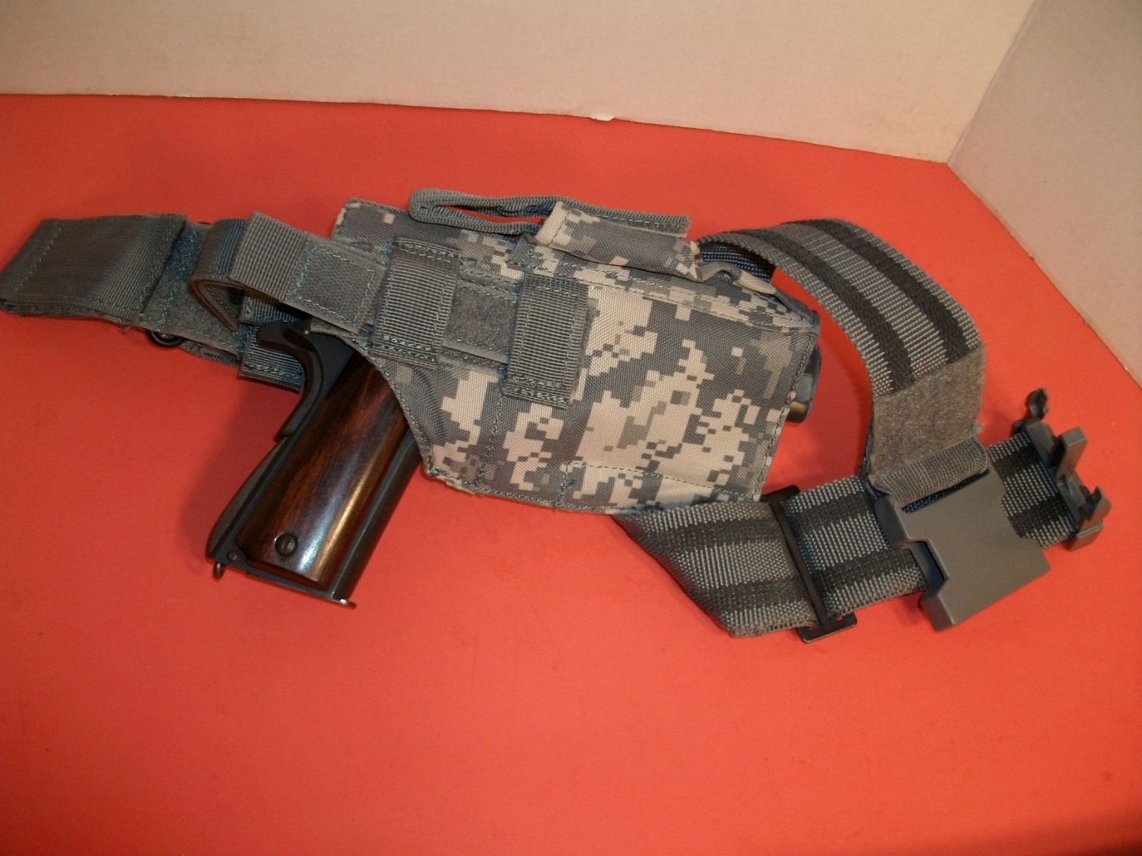 USGI Military Universal Drop Leg Holster - ACU Digital Camo - MOLLE - Adjustable