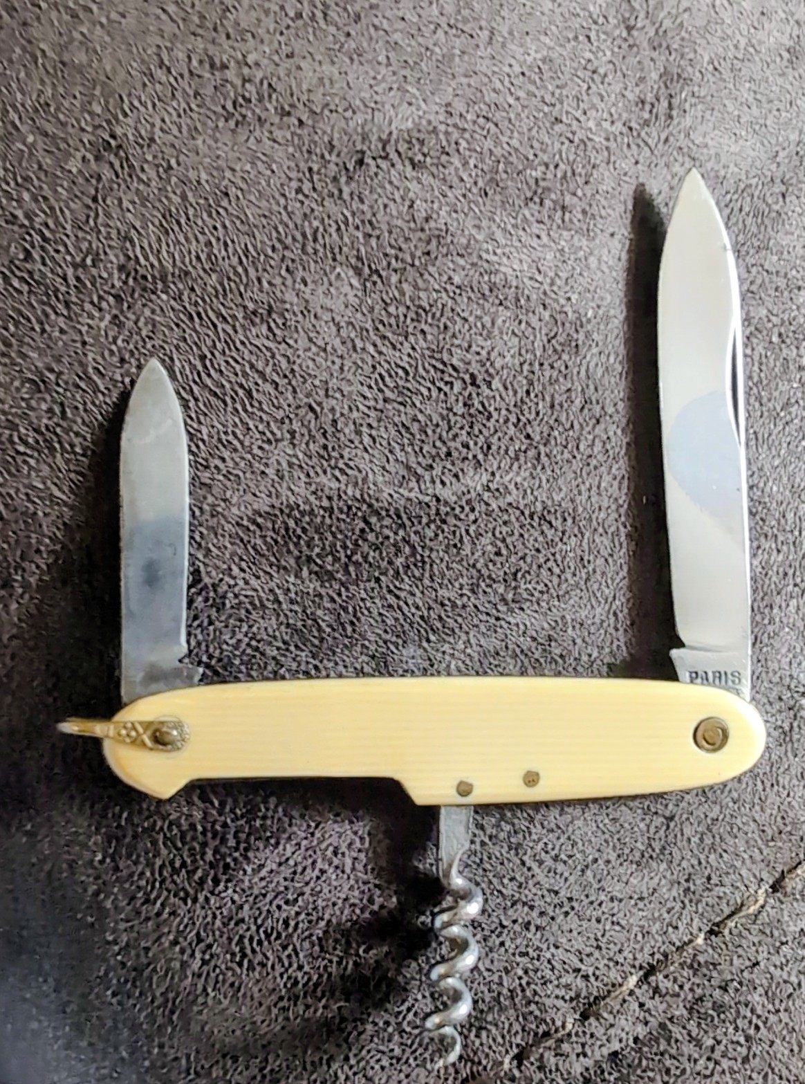 1930-1950 VINTAGE PARIS 2 BLADE BARTENDER KNIFE IN AMAZING CONDITION UNSHARPENED