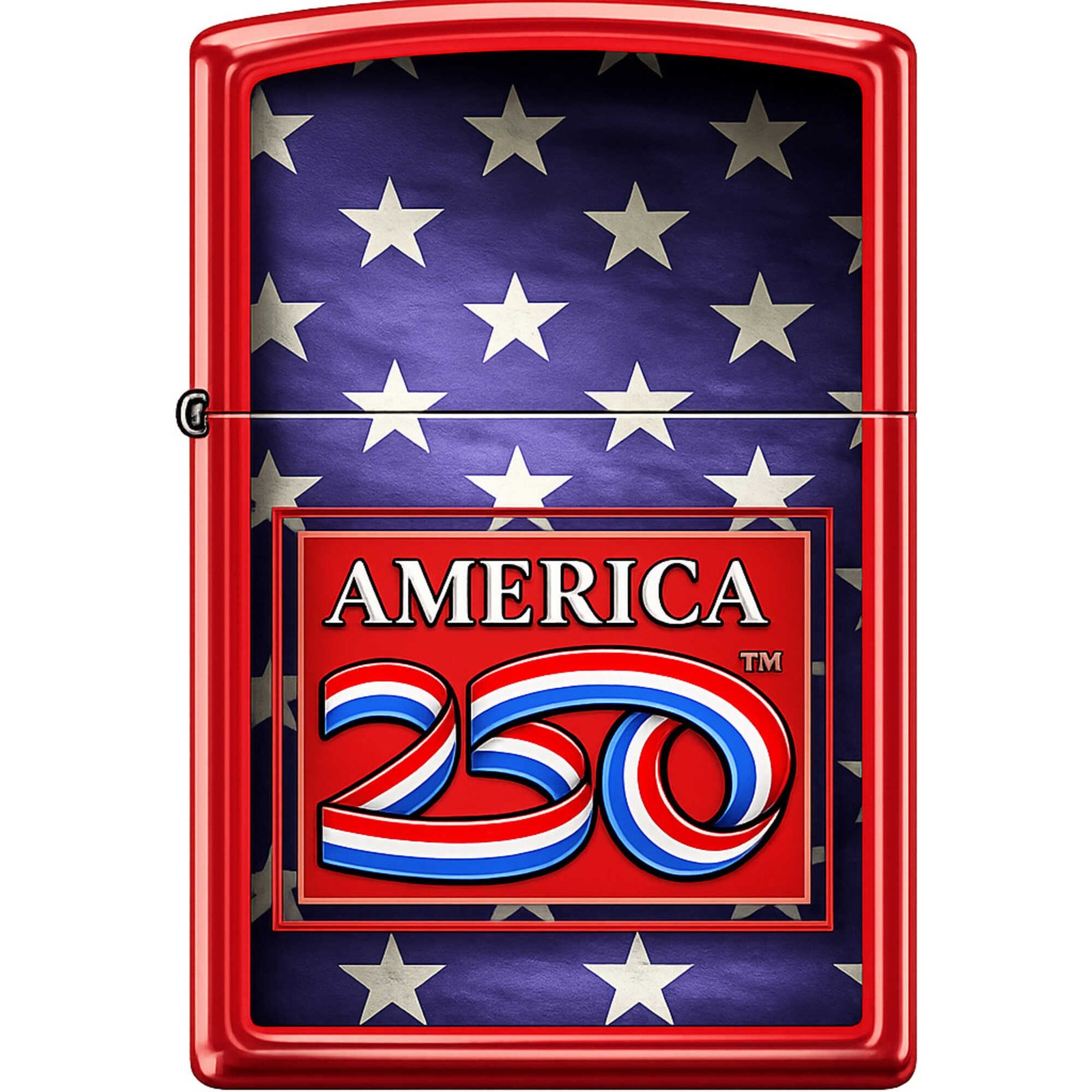 Zippo Windproof Pocket Lighter America 250 Red Matte Stars Metal XC223