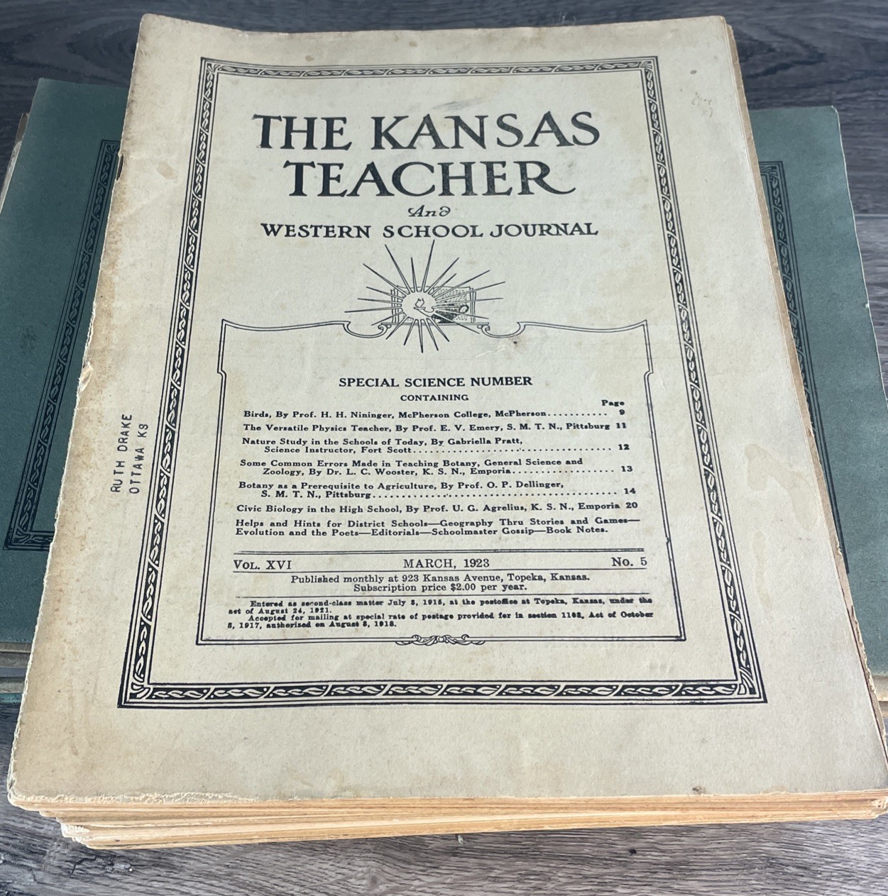 Lot of 27 Antique Kansas School Journals 1924-1927 | Rare Antique Paper Ephemera