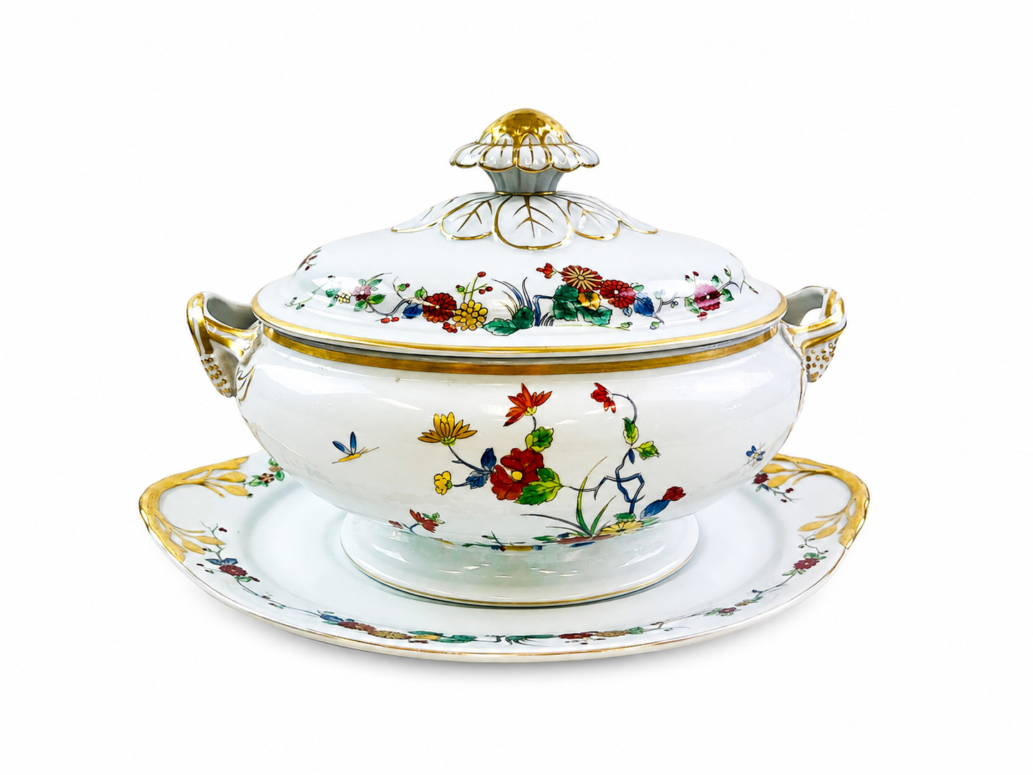 Vista Alegre Portugal Samatra Porcelain Soup Tureen Lid & Underplate Imari Gilt