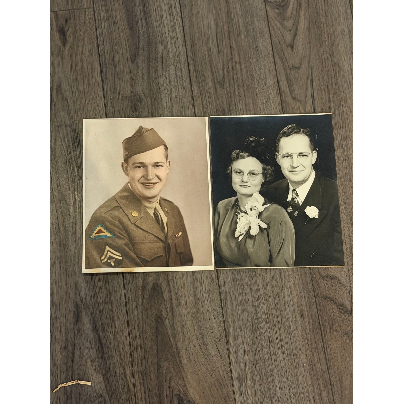 Vintage WWII US Army Soldier Portrait Wedding Photo Lot 1940s Military Ephemera