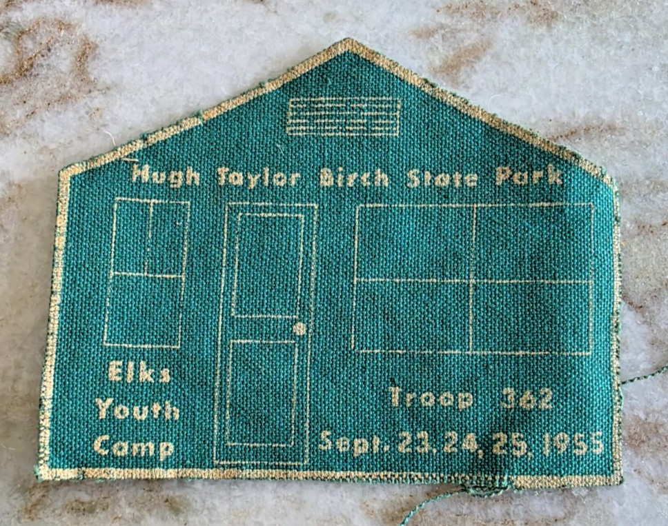 VINTAGE Boy Scout 1955 HUGH TAYLOR BIRCH STATE PARK PATCH UNIFORM ORIGINAL