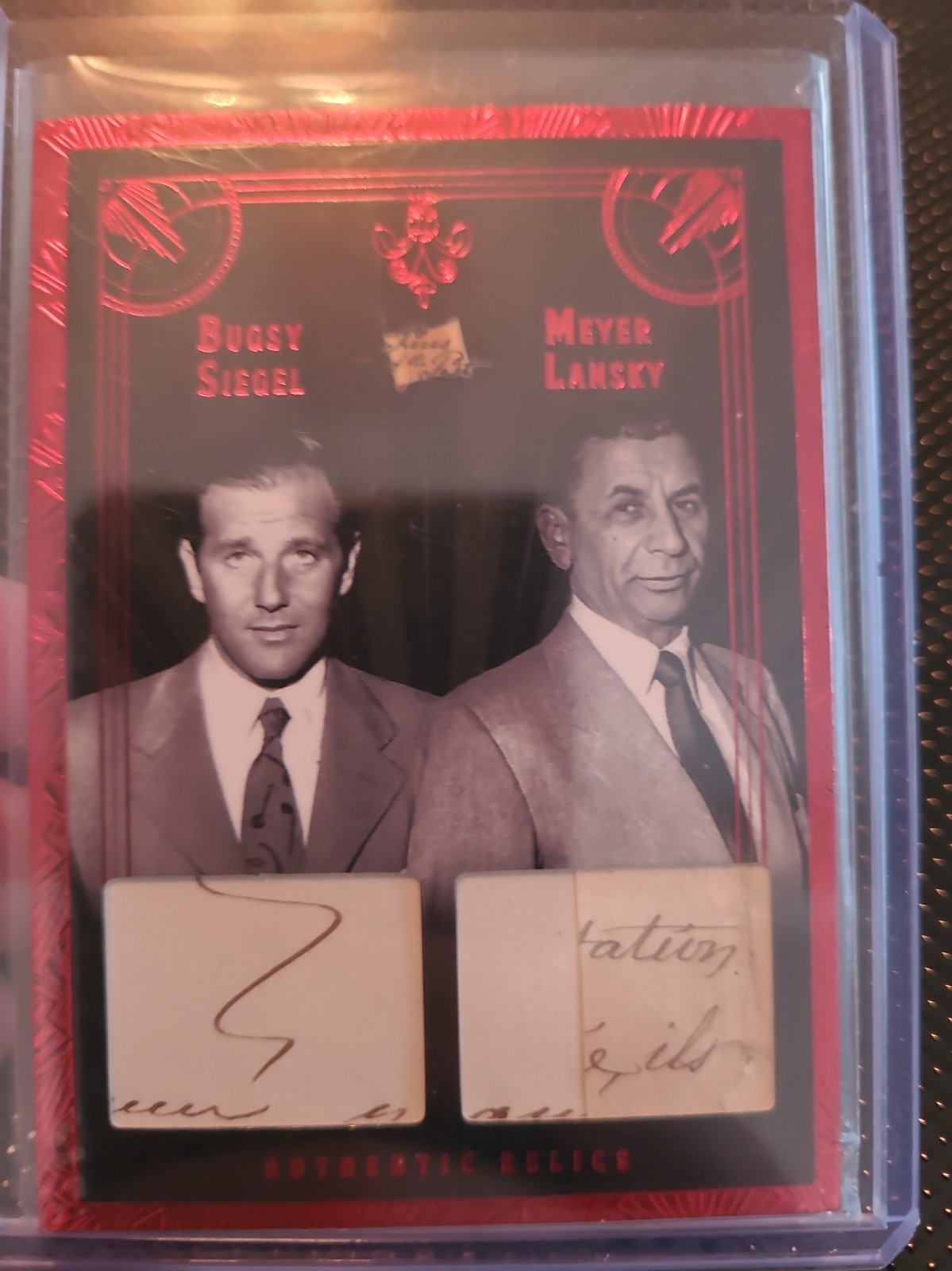 Bugsy Siegel/Meyer Lansky 2025 Pieces of the Past Mobsters DUAL HANDWRITTEN card
