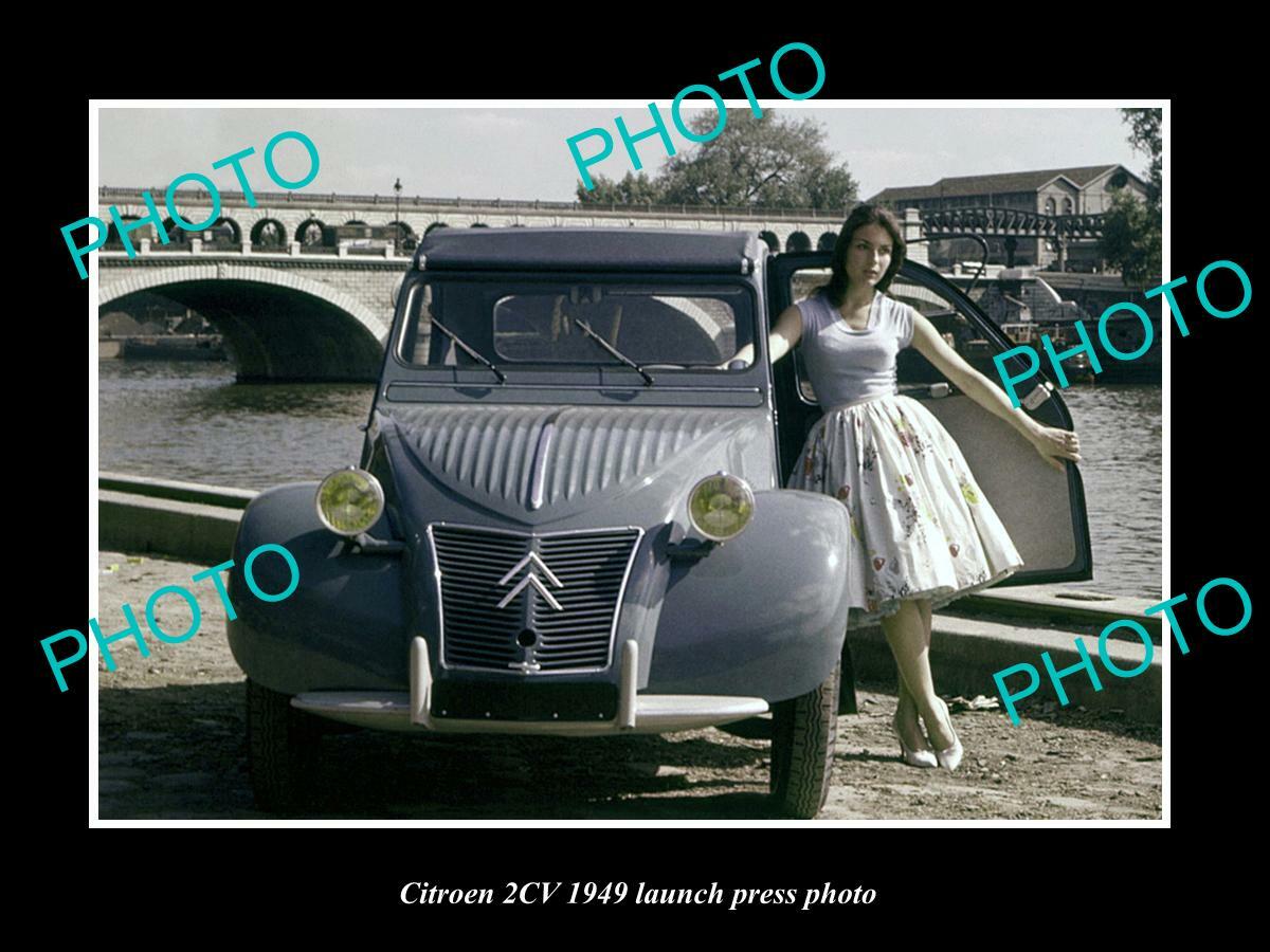 OLD 8x6 HISTORIC PHOTO OF 1949 CITROEN 2CV CAR LAUCH PRESS PHOTO 2