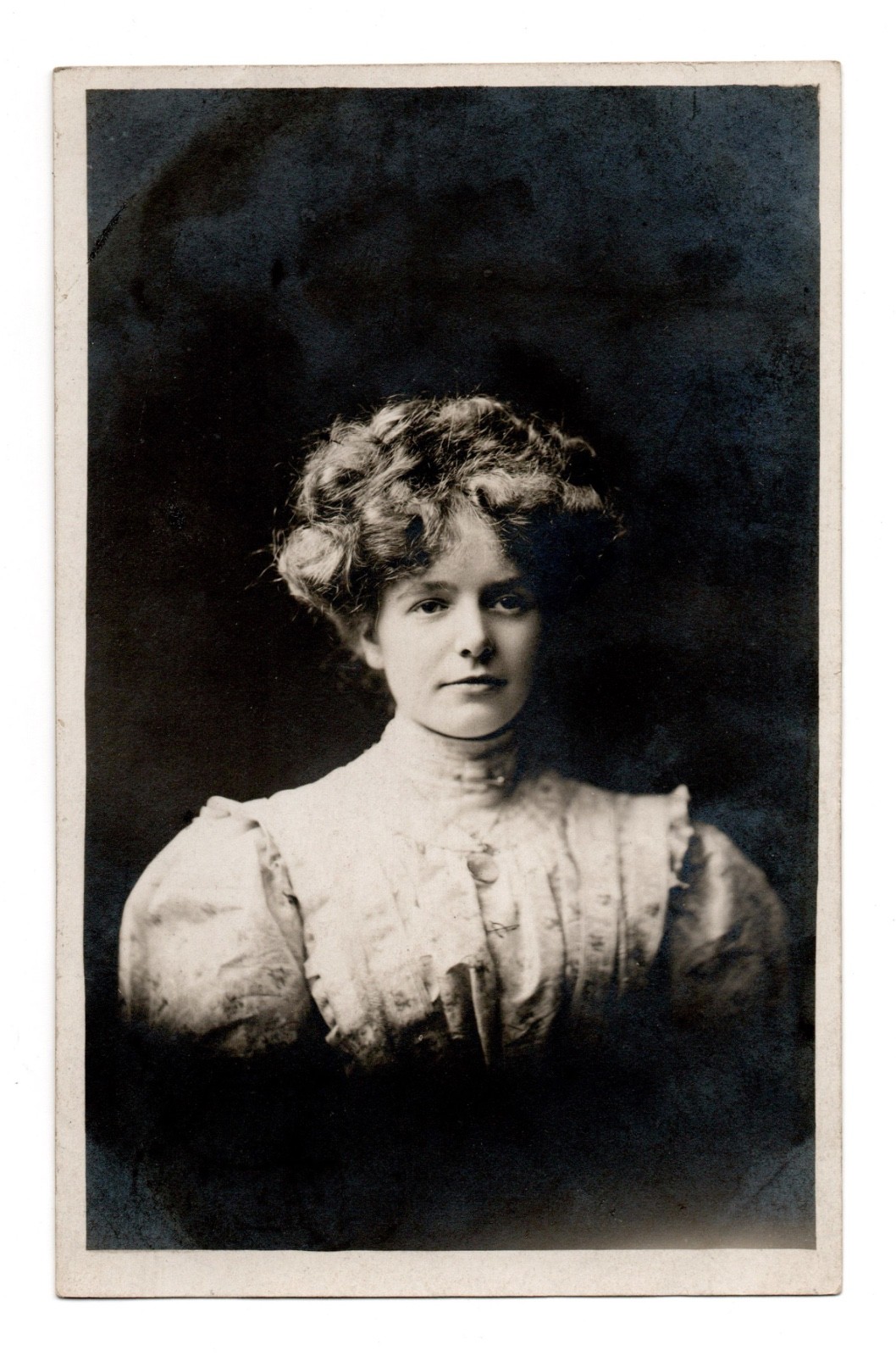 Victorian Edwardian Woman Portrait Real Photo Postcard RPPC Posted 1908