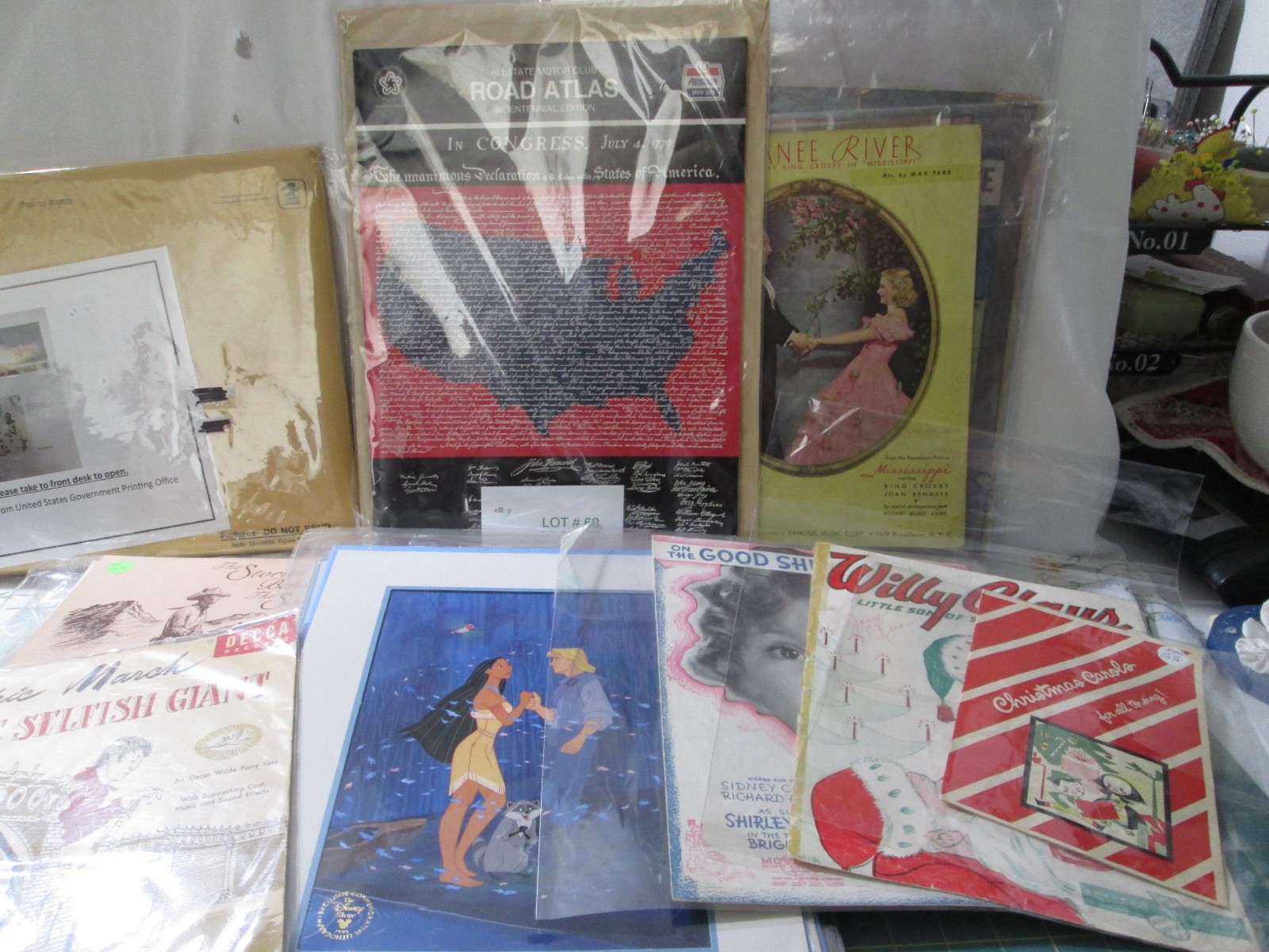 Vintage All State Road Atlas 1976, Disney, Appollo 15 Crew & more  (lot#68)
