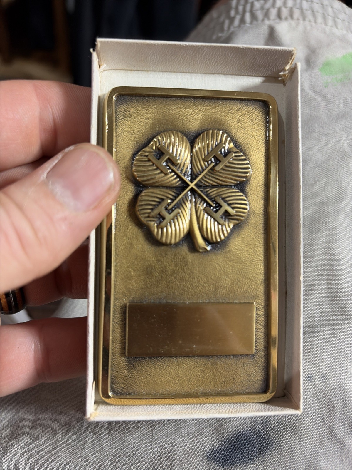 Vintage 1963 4H Club Alumni Recognition Brass Medallion 
