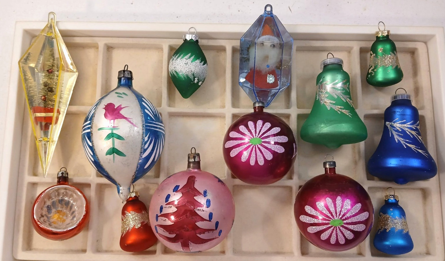 Vintage Lot of 13 Various Mercury Glass & West German Italy Christmas Ornaments