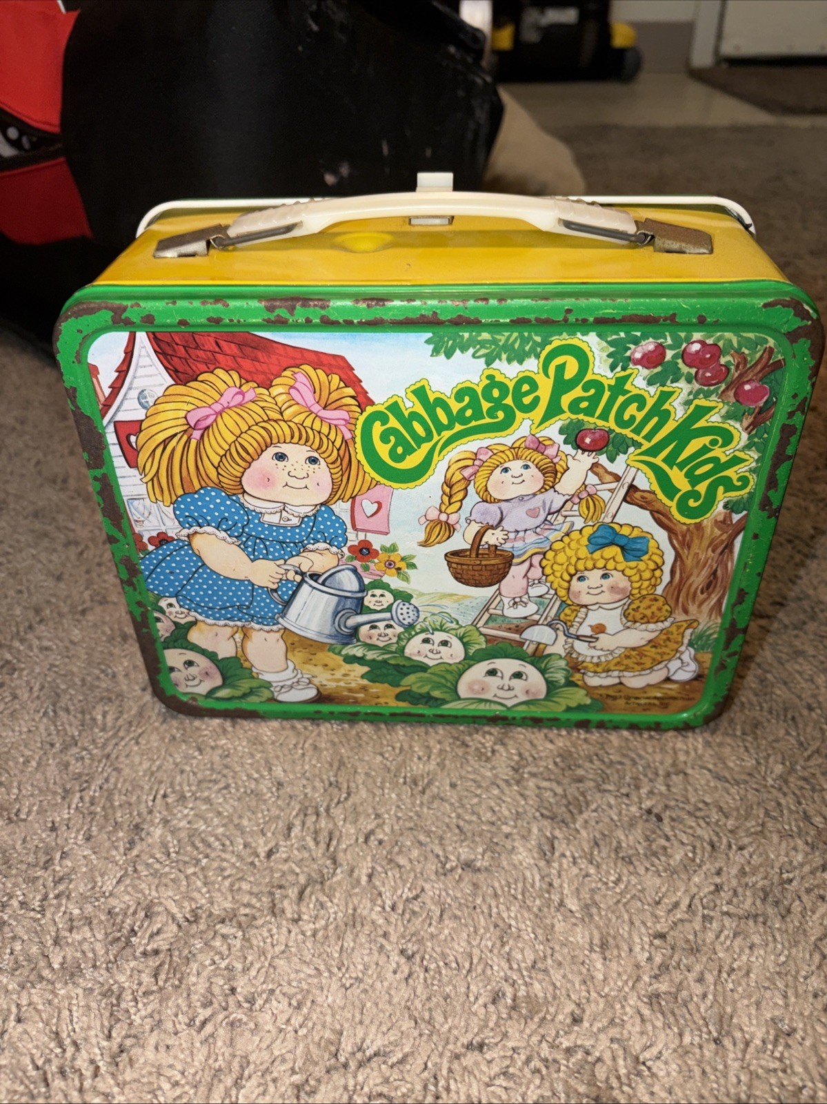 Vintage 1983 Cabbage Patch Kids Metal Lunch Box Appalachian Arts Lunch Box 