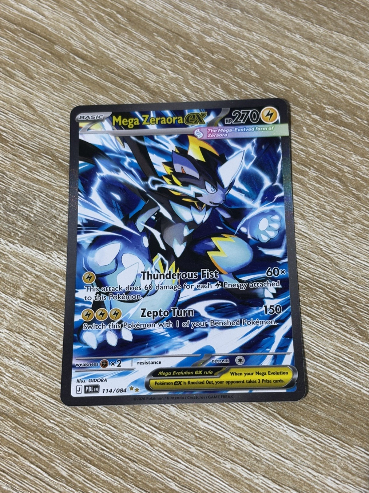 Pokémon TCG Mega Zeraora Ex SIR 114/084 PITCH BLACK NEAR MINT 