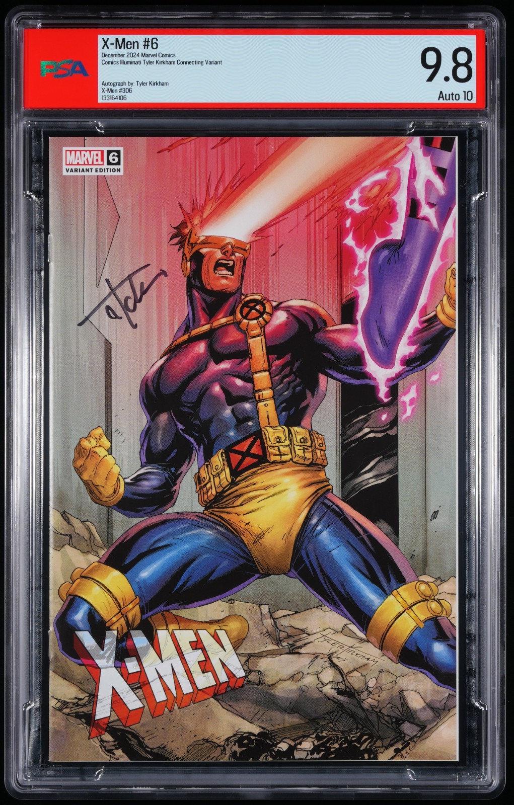 Mavel X-Men #6 Singed by Tyler Kirkham PSA 9.8 NM/MT, Auto 10