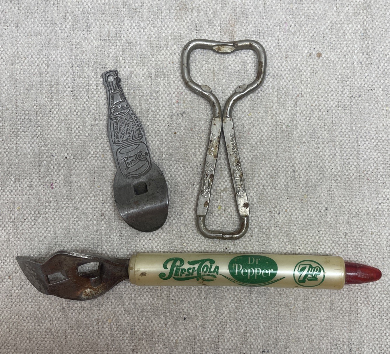 VTG Pepsi Cola Bottle Opener Lot 1940’s Double Dot 1960’s Patio Hendrix Bottling