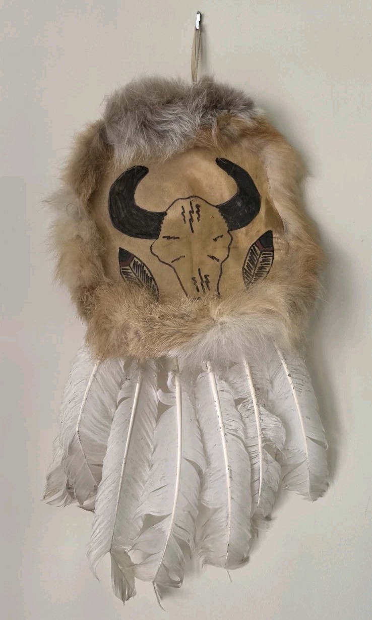 Native American Chiefs Buffalo Dance Shield Rawhide Buckskin Northern Plains