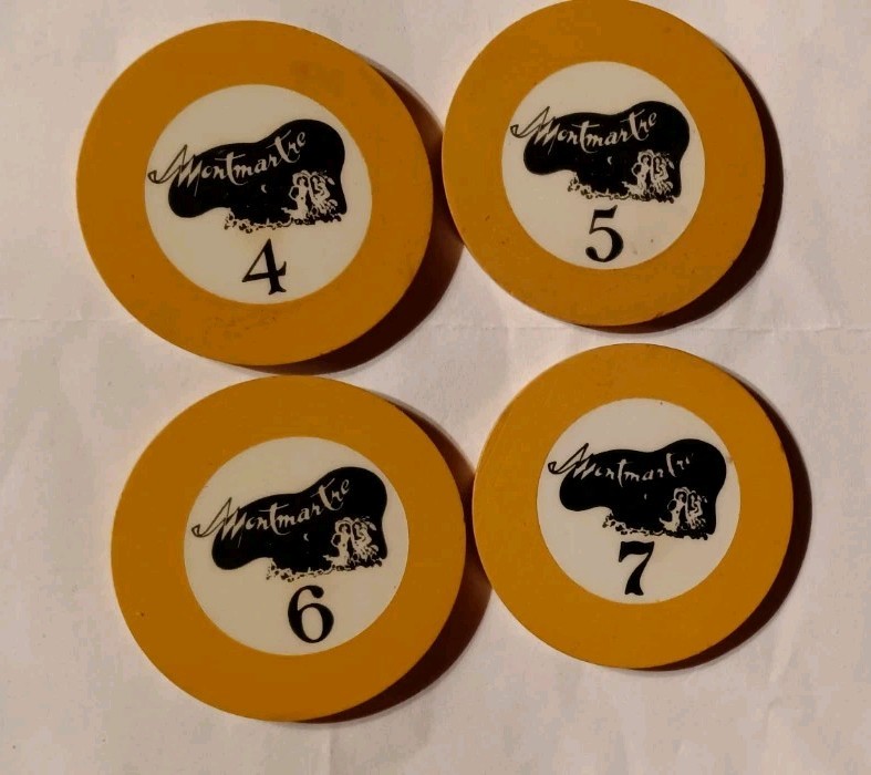 RARE CASINO CHIP POKER KILLER CHIP LOT OF 4 DIFFRENT Crest & Seal