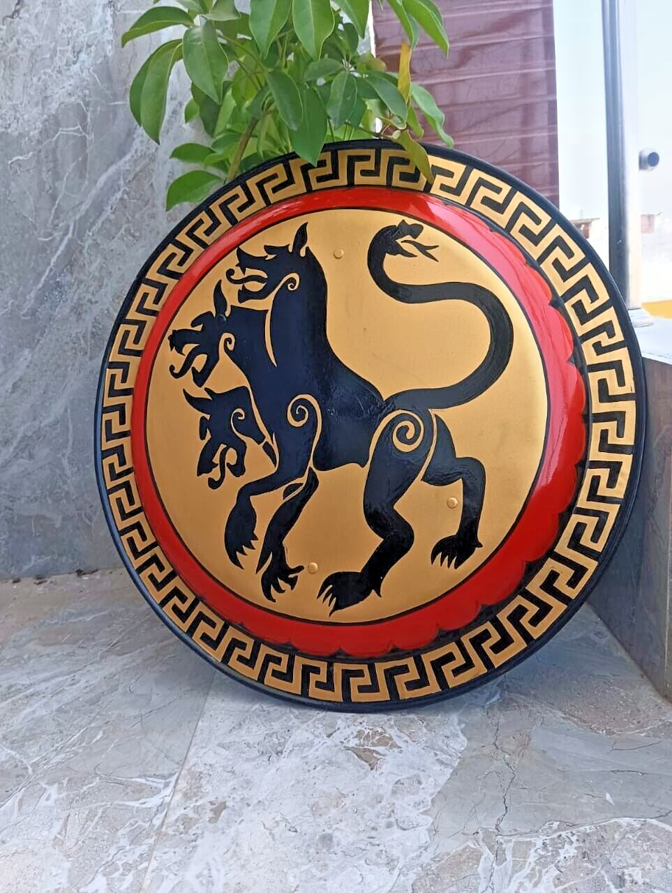 Christmas Cerberus Authentic Ancient Hoplite Shield Engraved Decor Item