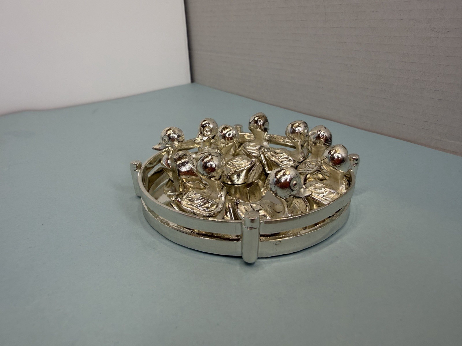Vintage Godinger Silver Co. Duck Place Card Holder With Tray (set of 12)