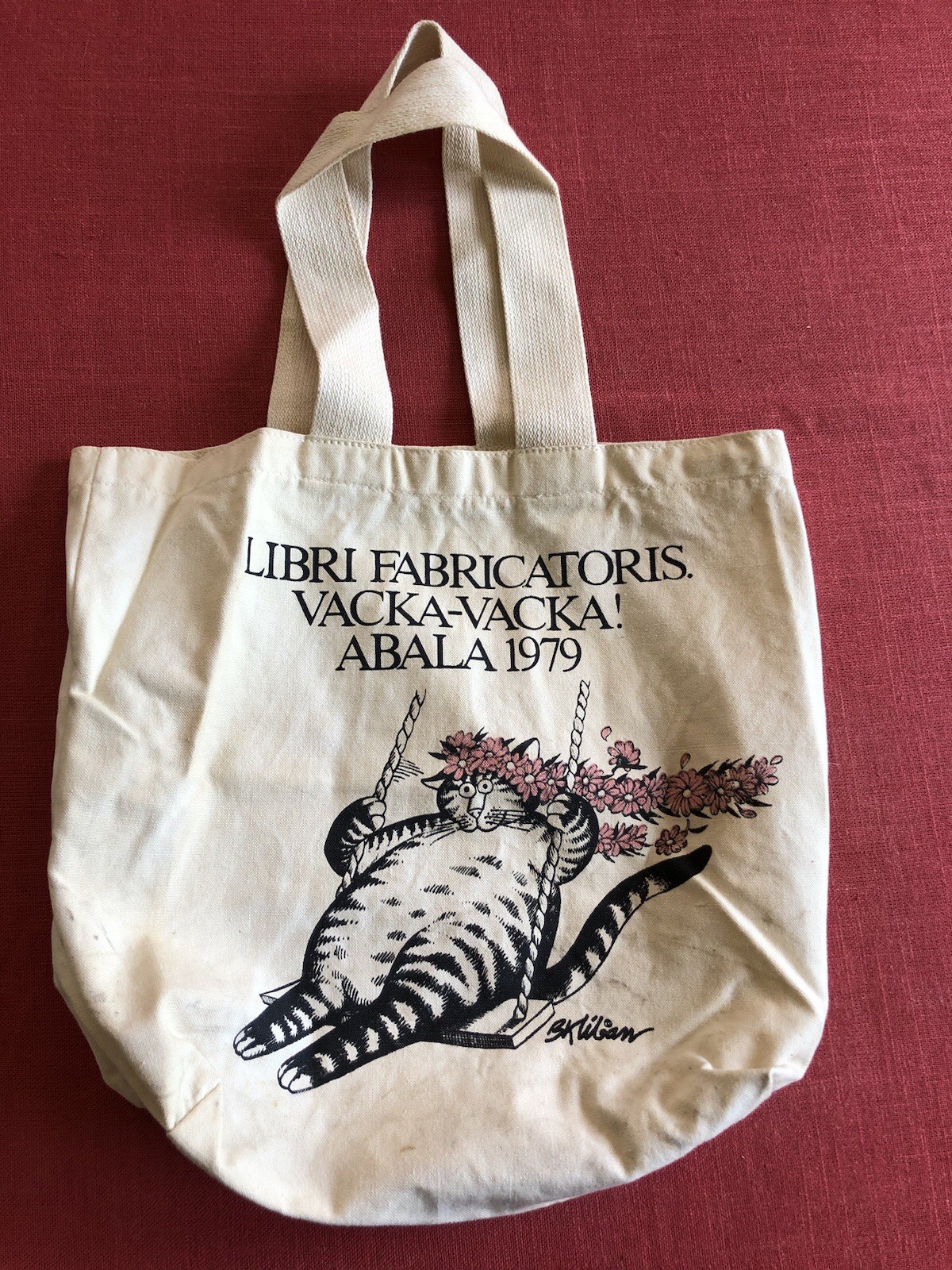 Vintage B Kliban Canvas CAT TOTE BAG, 1979