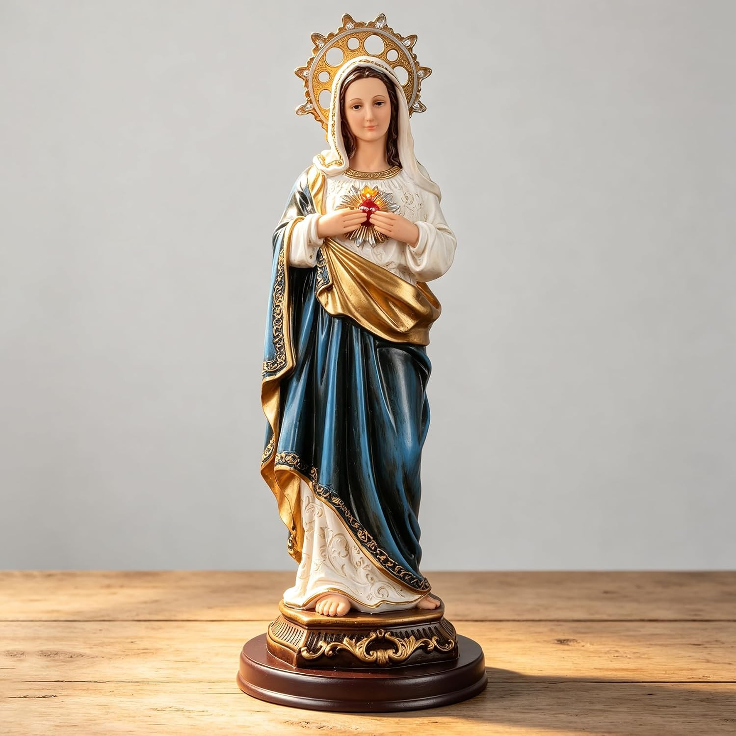 Immaculate Heart of Mary Statue, 12.4-Inch Resin Blessed Mother Figurines | Immaculate Heart of Mary Statue, 12.4-Inch Resin Blessed Mother Figurines |