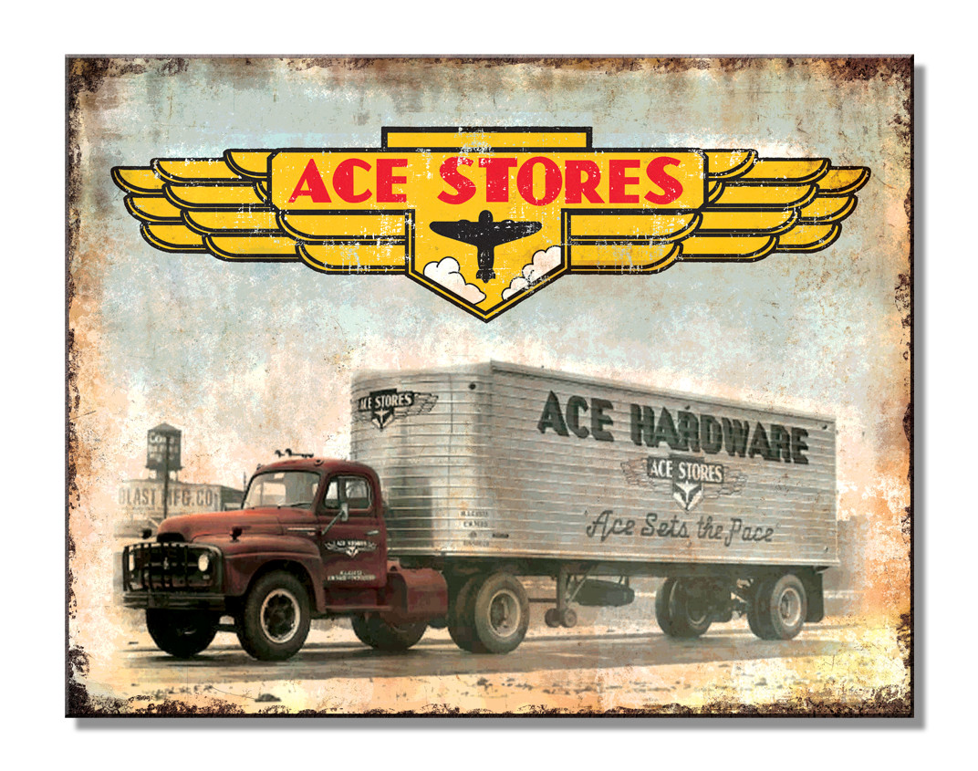 ACE Hardware Stores Truck Tin Sign wall decor 12.5