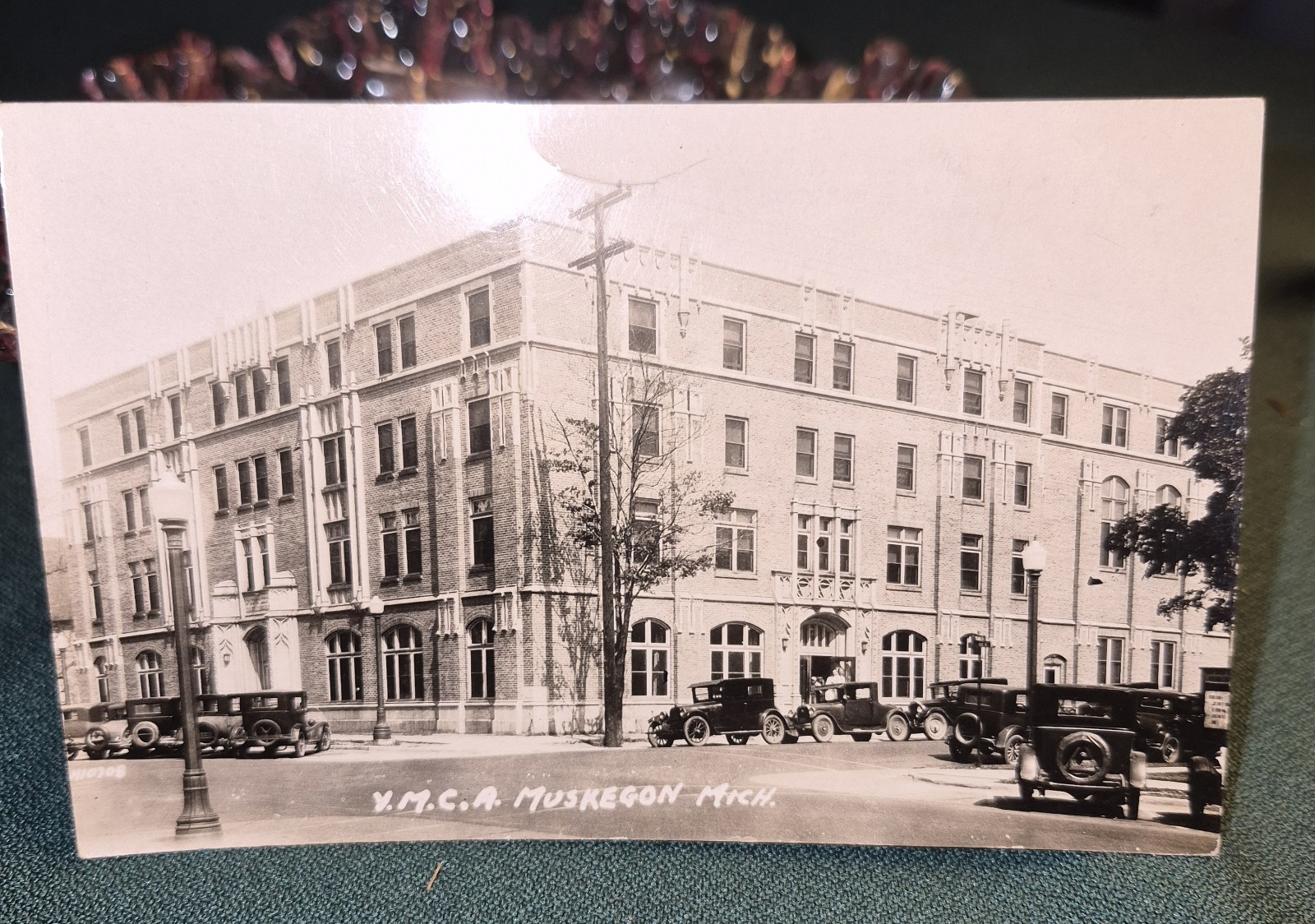 RPPC Divided Back Postcard YMCA Building Muskegon MI Michigan Unposted 1907-15