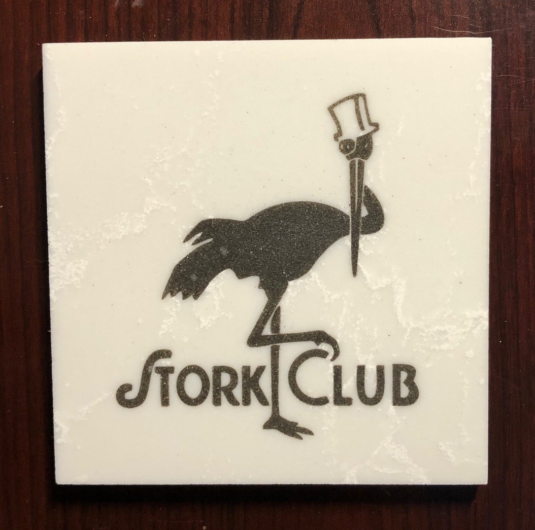 Stork Club Marble Coaster 1950s Stork Club Manhattan NYC