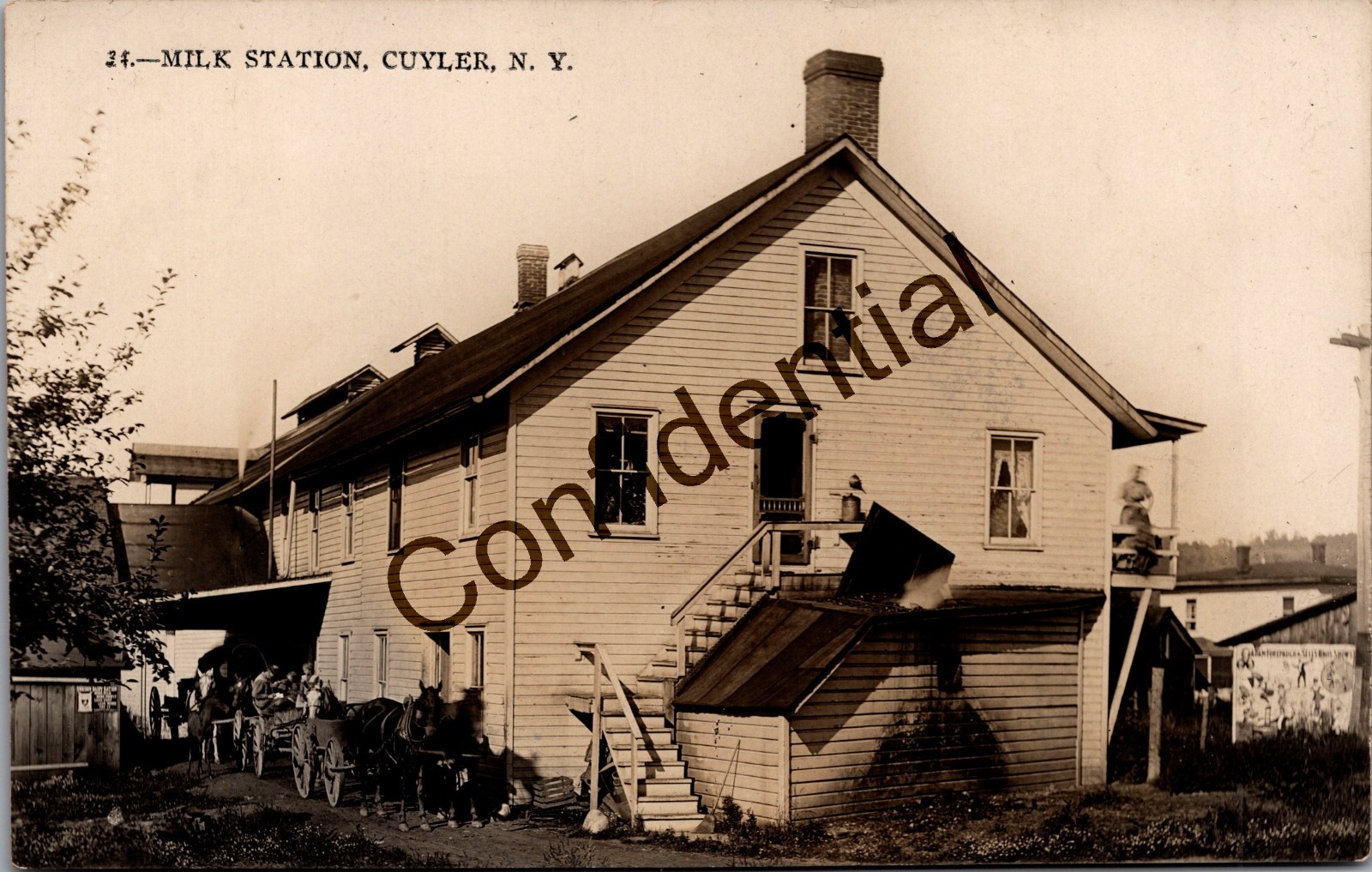 Real Photo Circus Broadside Milk Station Creamery Dairy At Cuyler NY RPPC V77